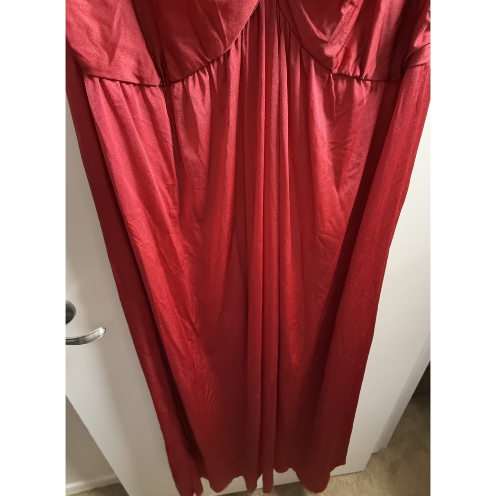 Red Lace-Trim Nightgown Robe - Picture 3 of 5